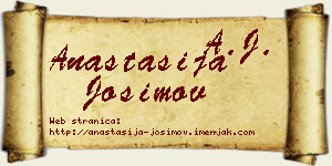 Anastasija Josimov vizit kartica